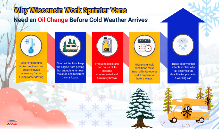 Why Wisconsin Work Sprinter Vans Need an Oil Change Before Cold Weather Arrives